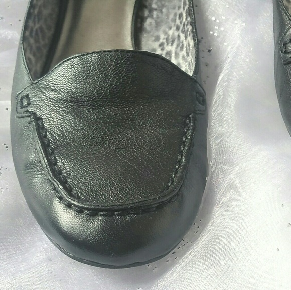 Ak Anne Klein Iflex "senator" Black Leather Wedge - Picture 2 of 5
